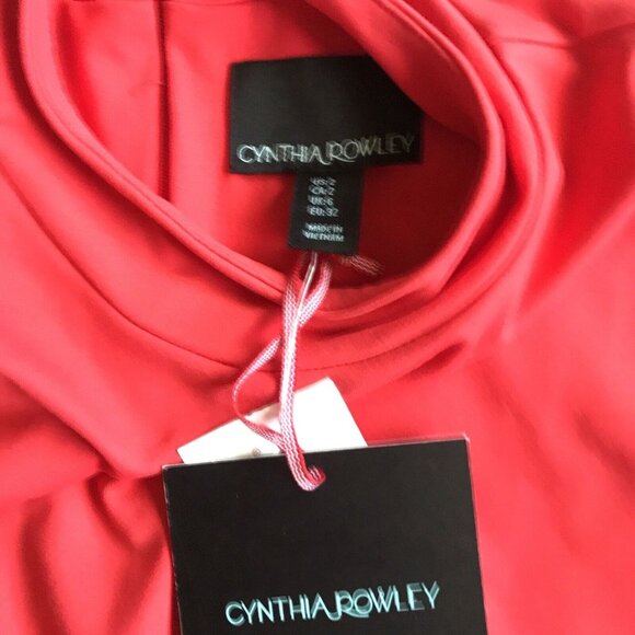Cynthia Rowley Women’s Size 2 Mock Neck‎ Skater Dress Stretchy Fit & Flare - Picture 3 of 7